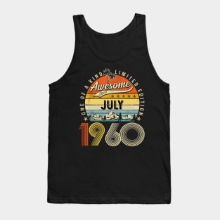 Awesome Since July 1960 Vintage 63rd Birthday Tank Top